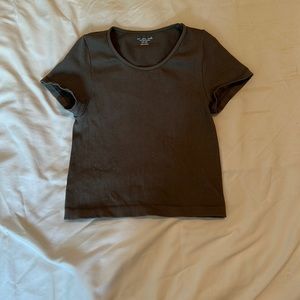 UO olive cropped tee
